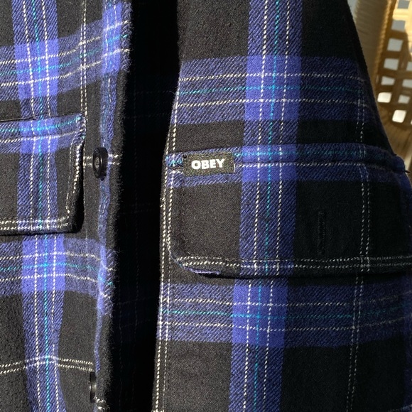 OBEY Black & Blue Flannel - Picture 6 of 8